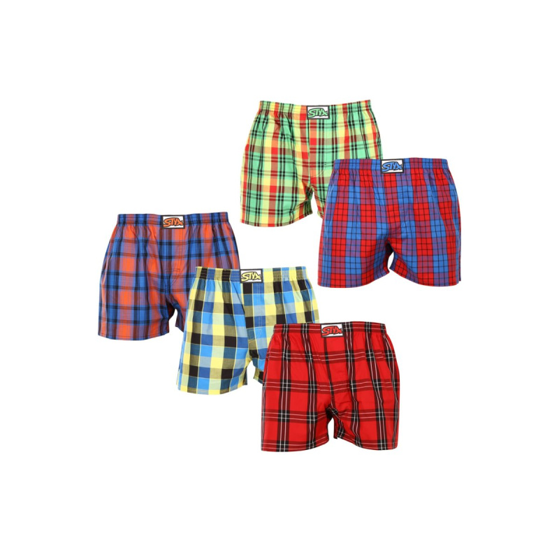 5PACK pánské trenky Styx klasická guma vícebarevné (5A100118) L, trenýrky