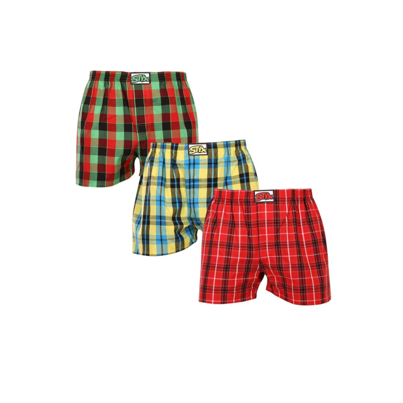 3PACK pánské trenky Styx klasická guma vícebarevné (3A093138) XL, trenýrky