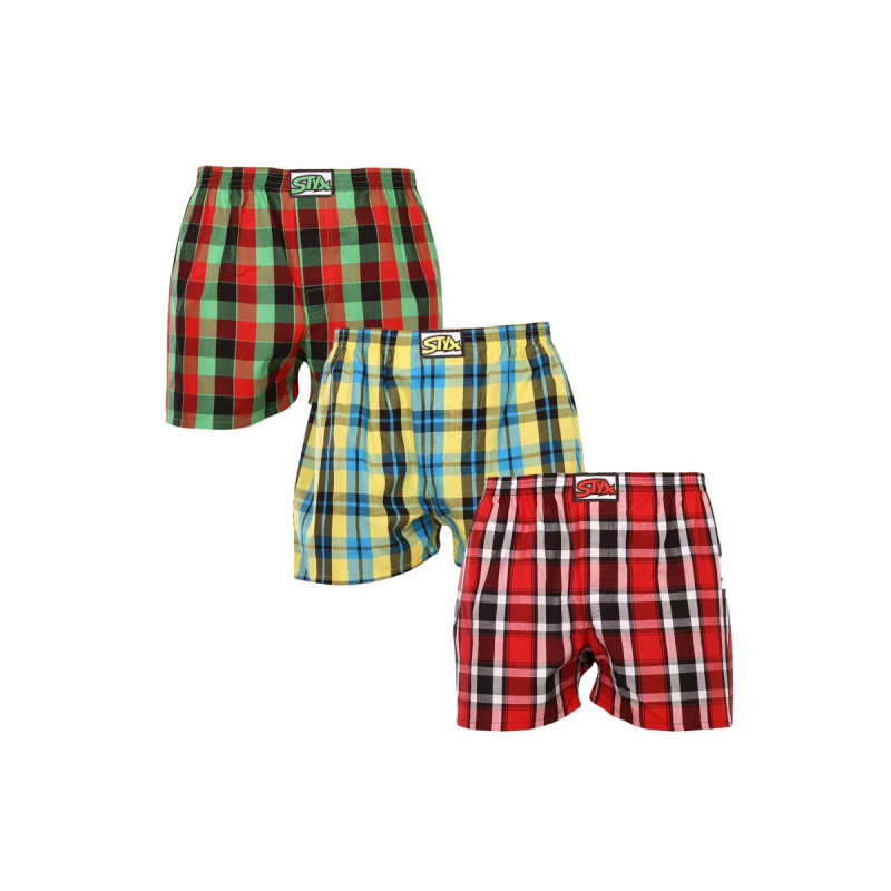 3PACK pánské trenky Styx klasická guma vícebarevné (3A093338) XL, trenýrky