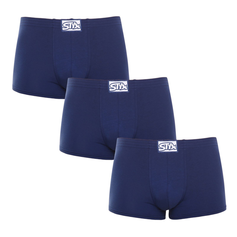 3PACK pánské boxerky Styx klasická guma tmavě modré (3Q0968) M, trenky / trenýrky