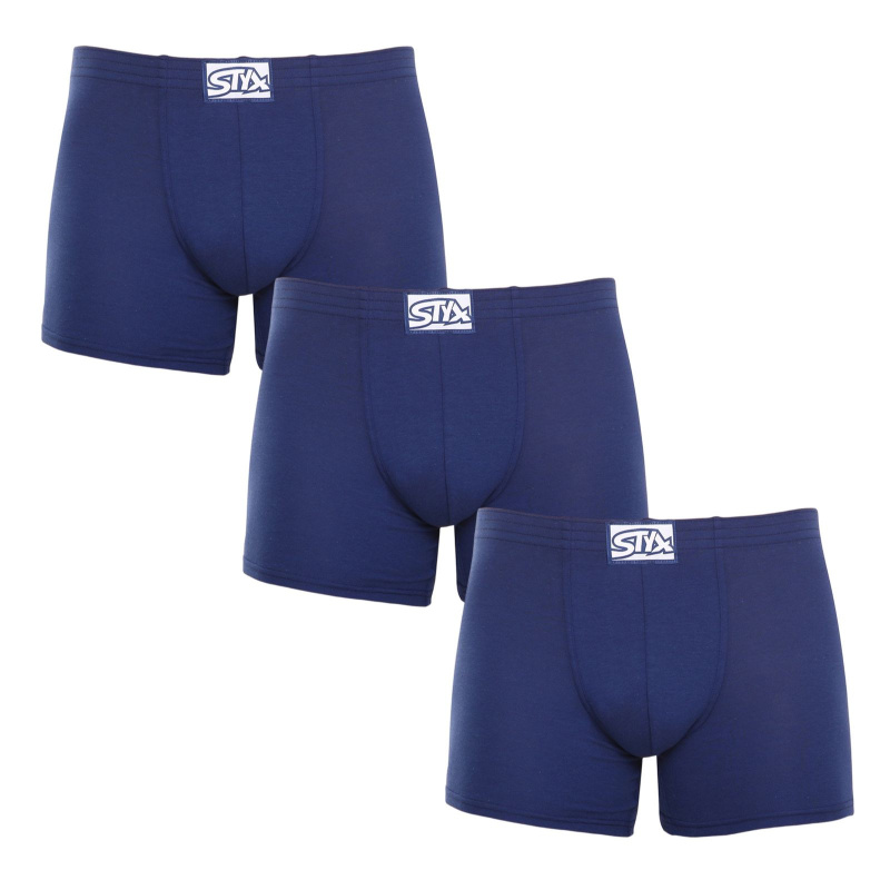3PACK pánské boxerky Styx long klasická guma tmavě modré (3F0968) M, trenky / trenýrky