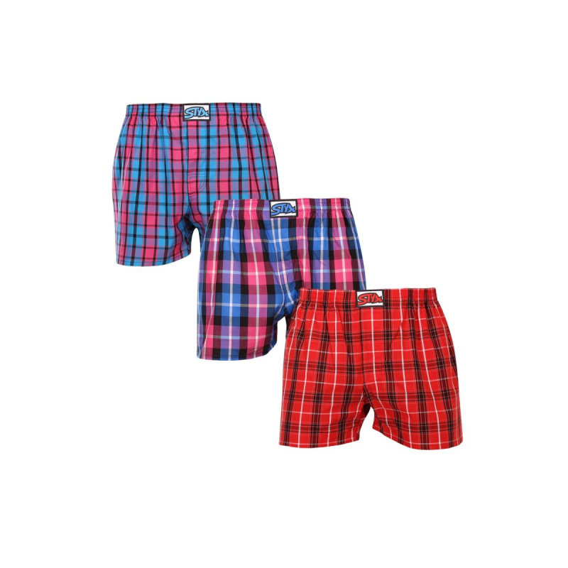3PACK pánské trenky Styx klasická guma vícebarevné (3A093134) XL, trenýrky