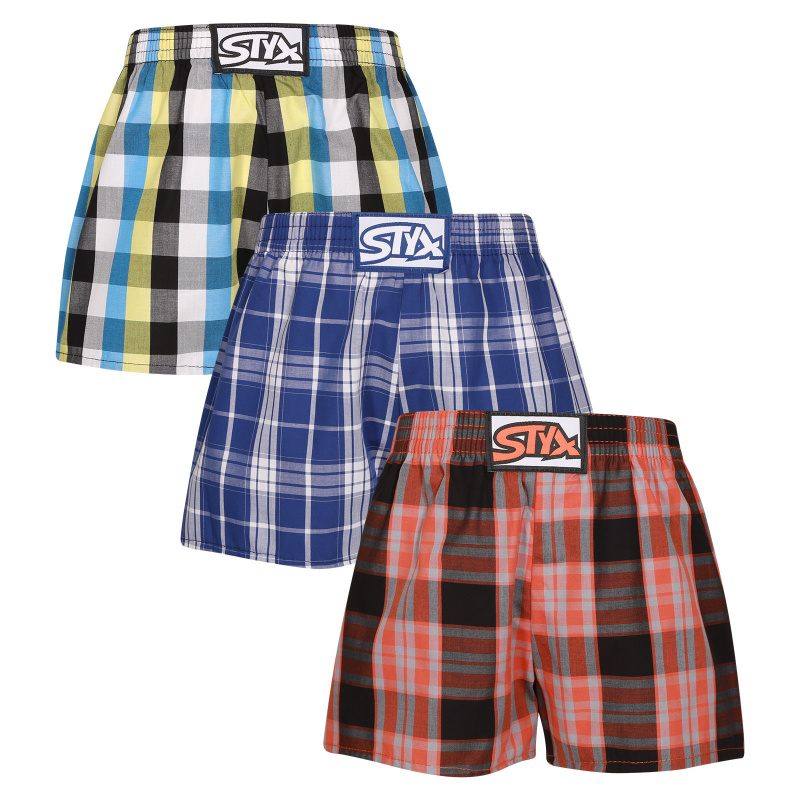 3PACK dětské trenky Styx klasická guma vícebarevné (3J102426) 6-8 let, trenýrky