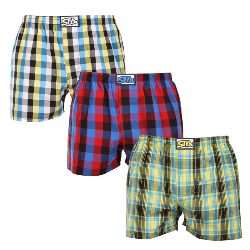 3PACK pánské trenky Styx klasická guma vícebarevné (3A102127) M, trenýrky