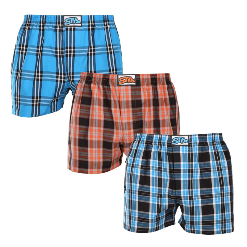 3PACK pánské trenky Styx klasická guma vícebarevné (3A102230) L, trenýrky