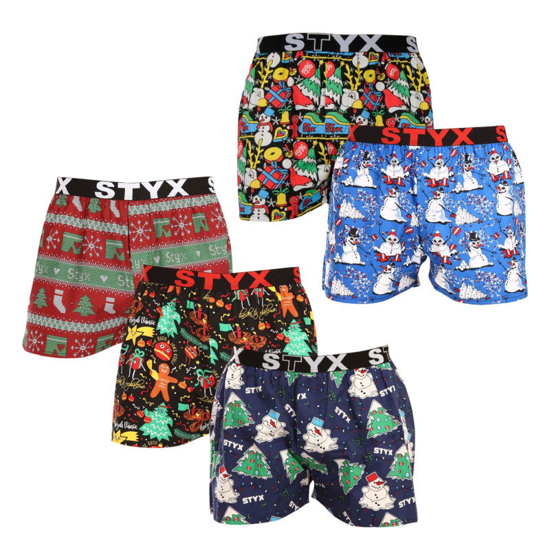 5PACK pánské trenky Styx art sportovní guma vícebarevné (5B1280814) XXL, trenýrky