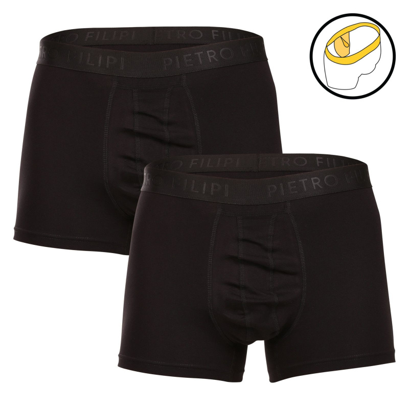 2PACK pánské boxerky Pietro Filipi balls holder černé (2BCL001) M, trenky / trenýrky