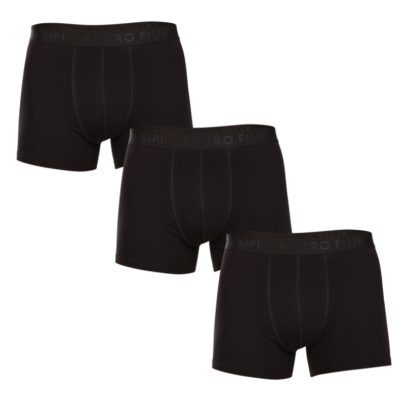 3PACK pánské boxerky Pietro Filipi černé (3BCL001) M, trenky / trenýrky