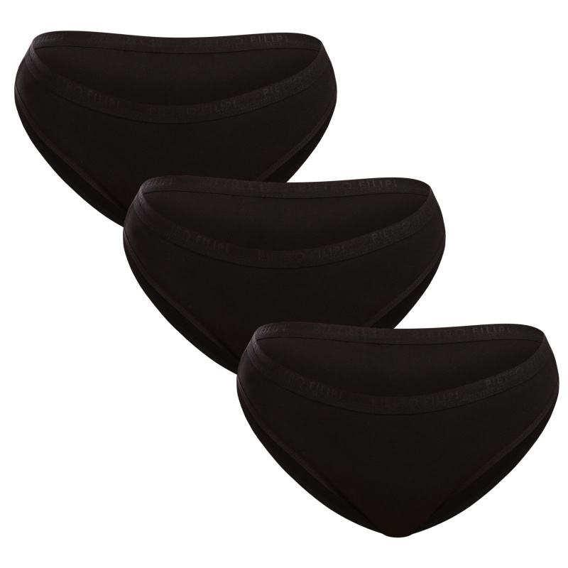 3PACK dámské kalhotky Pietro Filipi černé (3KB001) L