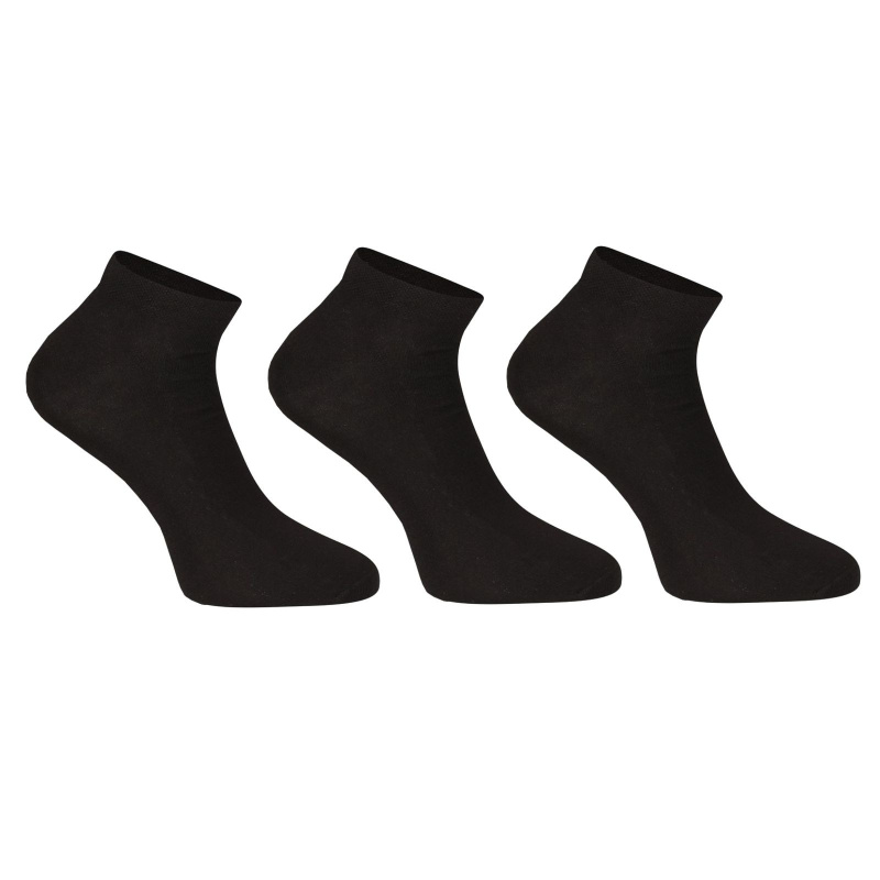 3PACK ponožky Nedeto nízké bambusové černé (3PBN01) XL