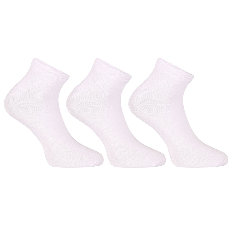 3PACK ponožky Nedeto nízké bambusové bílé (3PBN02) XL