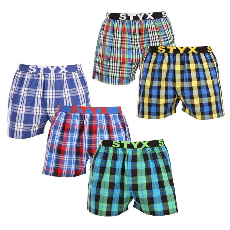 5PACK pánské trenky Styx sportovní guma vícebarevné (5B103640) M, trenýrky