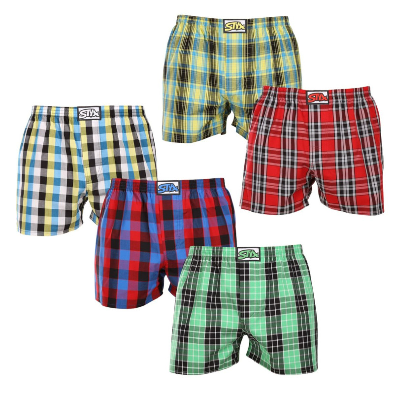 5PACK pánské trenky Styx klasická guma vícebarevné (5A102129) M, trenýrky