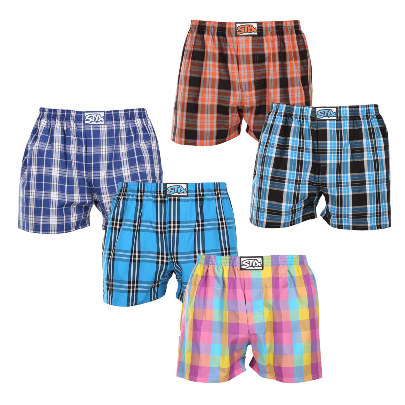 5PACK pánské trenky Styx klasická guma vícebarevné (5A102230) M, trenýrky