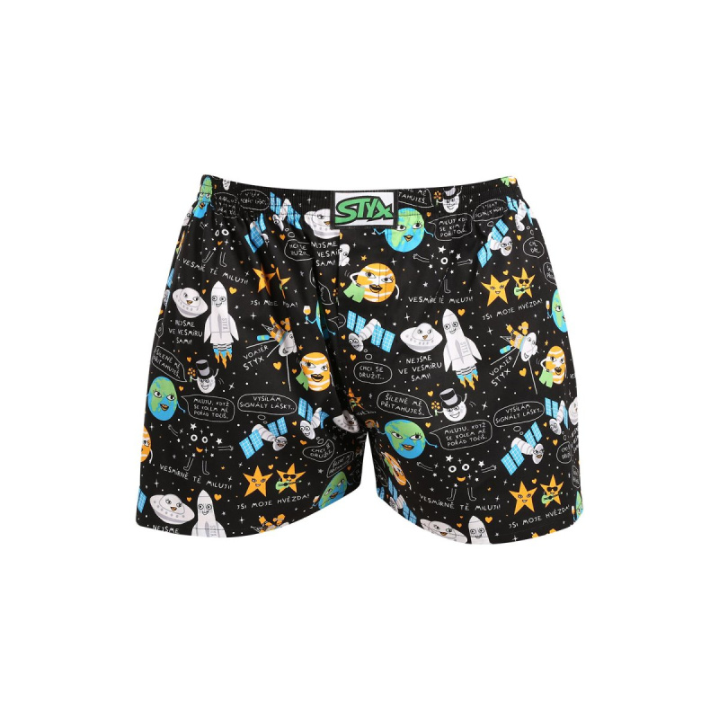 Pánské trenky Styx art klasická guma vesmír (A1758) XL, trenýrky