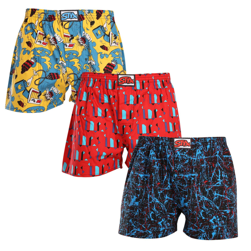 3PACK pánské trenky Styx art klasická guma vícebarevné (3A16390) M, trenýrky