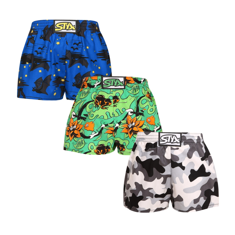 3PACK dětské trenky Styx art klasická guma vícebarevné (3J14779) 12-14 let, trenýrky