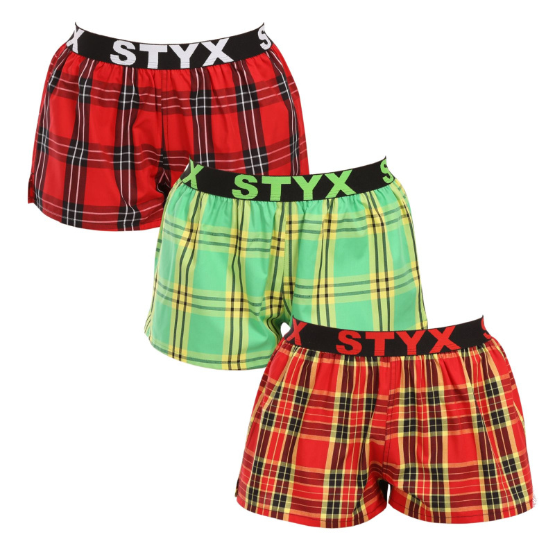 3PACK dámské trenky Styx sportovní guma vícebarevné (3T100314) M, trenýrky