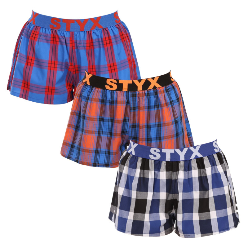 3PACK dámské trenky Styx sportovní guma vícebarevné (3T100619) S, trenýrky