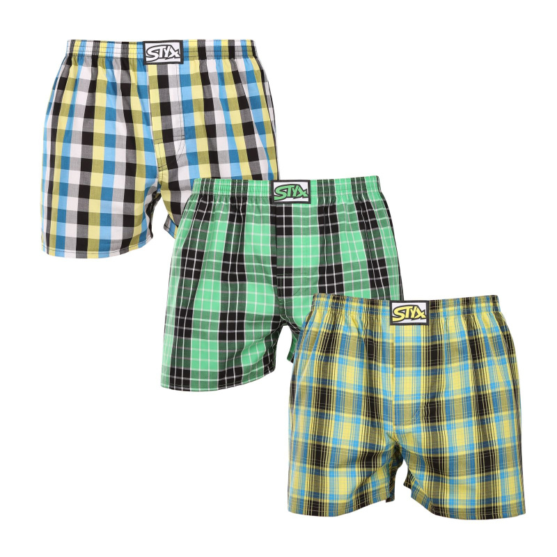 3PACK pánské trenky Styx klasická guma vícebarevné (3A102129) L, trenýrky