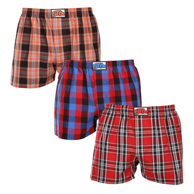 3PACK pánské trenky Styx klasická guma vícebarevné (3A102327) XL, trenýrky