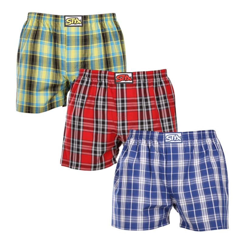 3PACK pánské trenky Styx klasická guma vícebarevné (3A102124) L, trenýrky