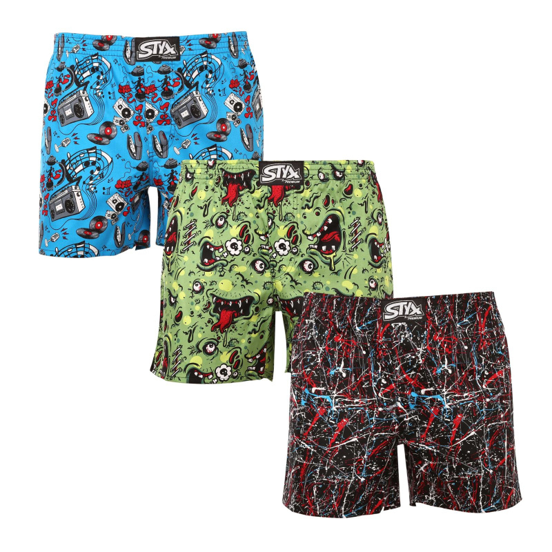 3PACK pánské trenky Styx premium art klasická guma (3AP14183) XXL, trenýrky