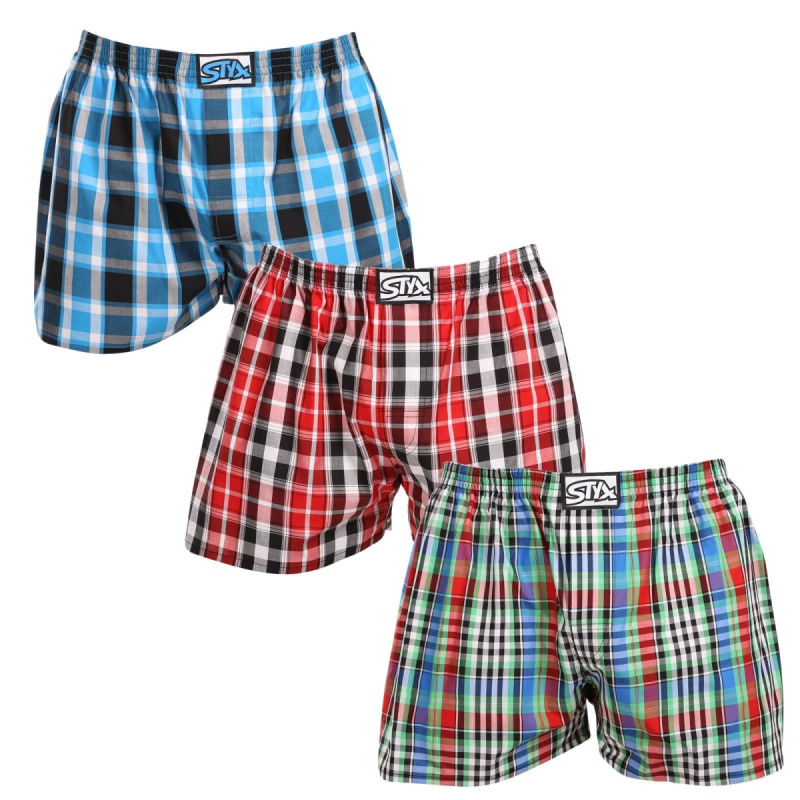 3PACK pánské trenky Styx klasická guma vícebarevné (3A103456) M, trenýrky