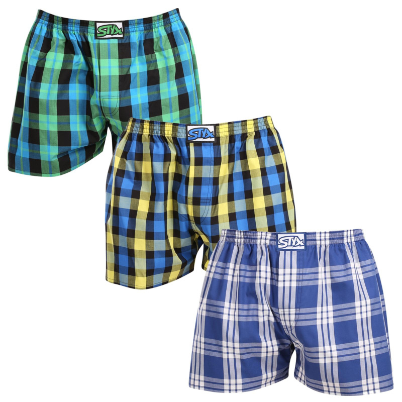 3PACK pánské trenky Styx klasická guma vícebarevné (3A103890) L, trenýrky