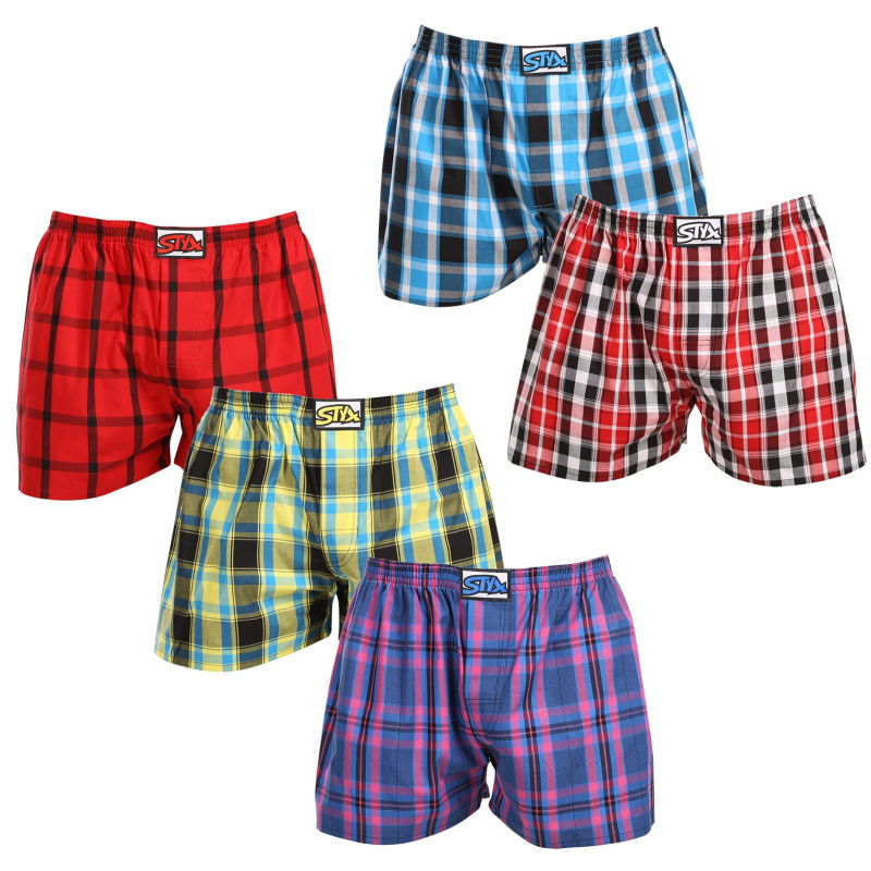 5PACK pánské trenky Styx klasická guma vícebarevné (5A103135) M, trenýrky