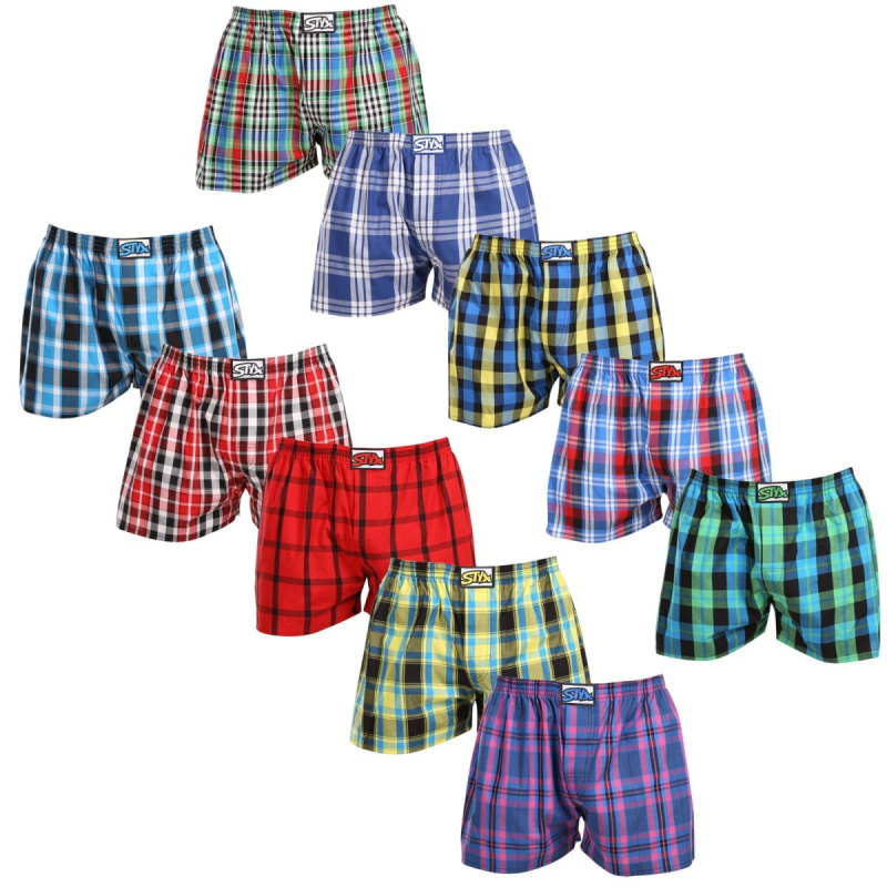 10PACK pánské trenky Styx klasická guma vícebarevné (10A103140) L, trenýrky