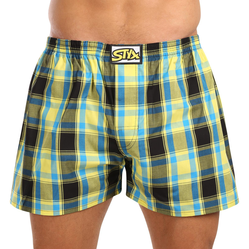Pánské trenky Styx klasická guma nadrozměr vícebarevné (E1033) 4XL, trenýrky