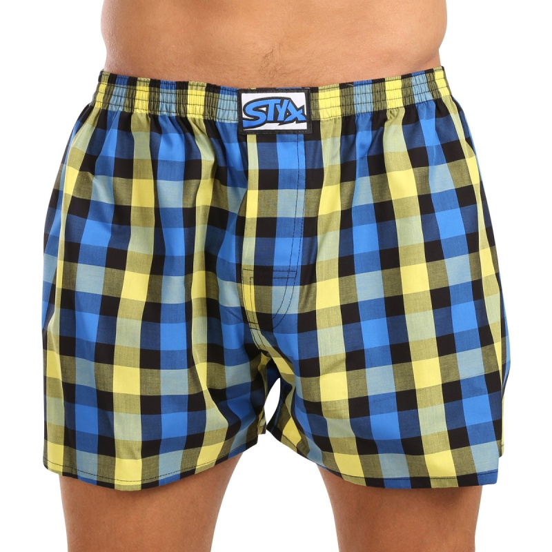 Pánské trenky Styx klasická guma nadrozměr vícebarevné (E1039) 5XL, trenýrky