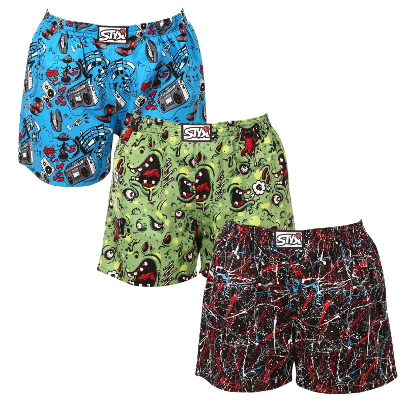 3PACK dámské trenky na spaní Styx vícebarevné (3DTD14183) L, trenýrky