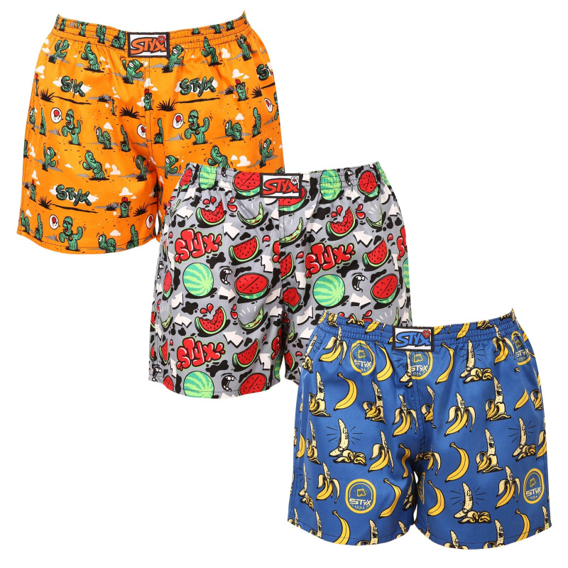 3PACK dámské trenky na spaní Styx vícebarevné (3DTD13199) XL, trenýrky