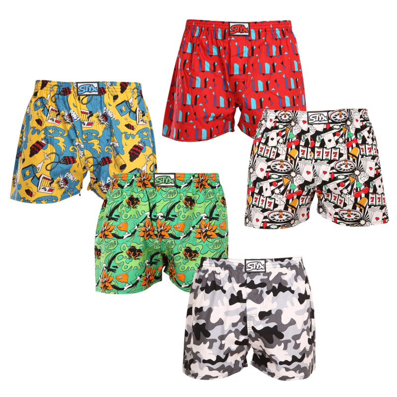 5PACK pánské trenky Styx art klasická guma vícebarevné (5A1473790) M, trenýrky