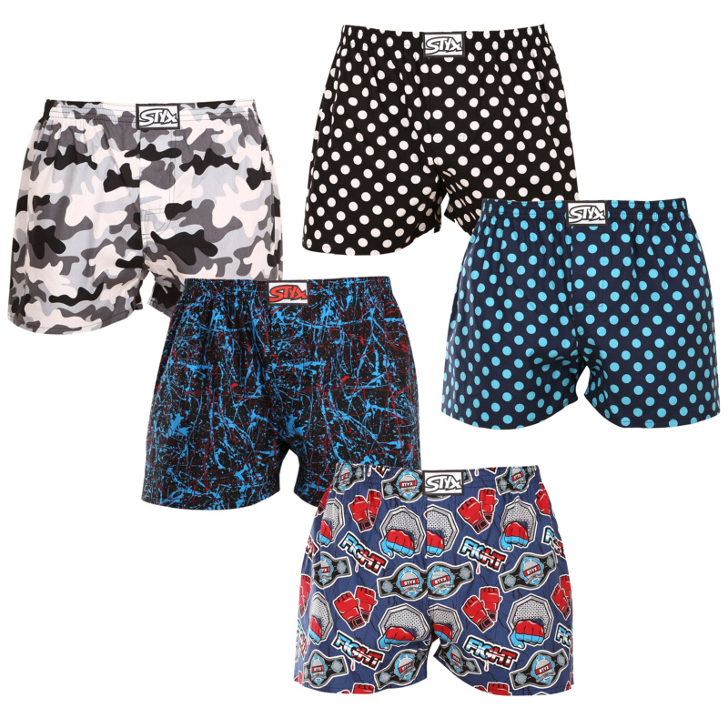 5PACK pánské trenky Styx art klasická guma vícebarevné (5A1476013) M, trenýrky