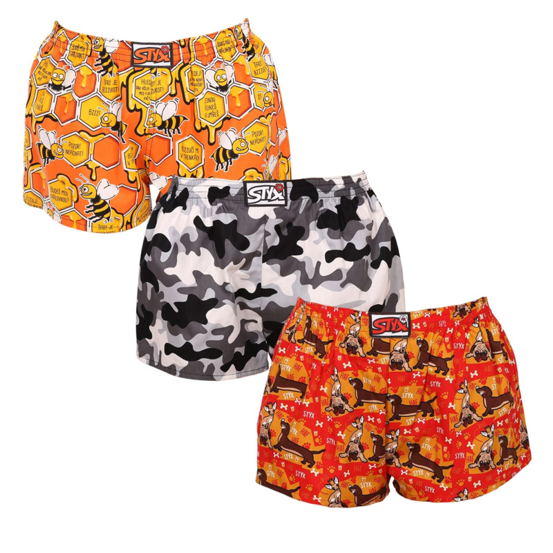3PACK dámské trenky Styx art klasická guma vícebarevné (3K14744) XL, trenýrky