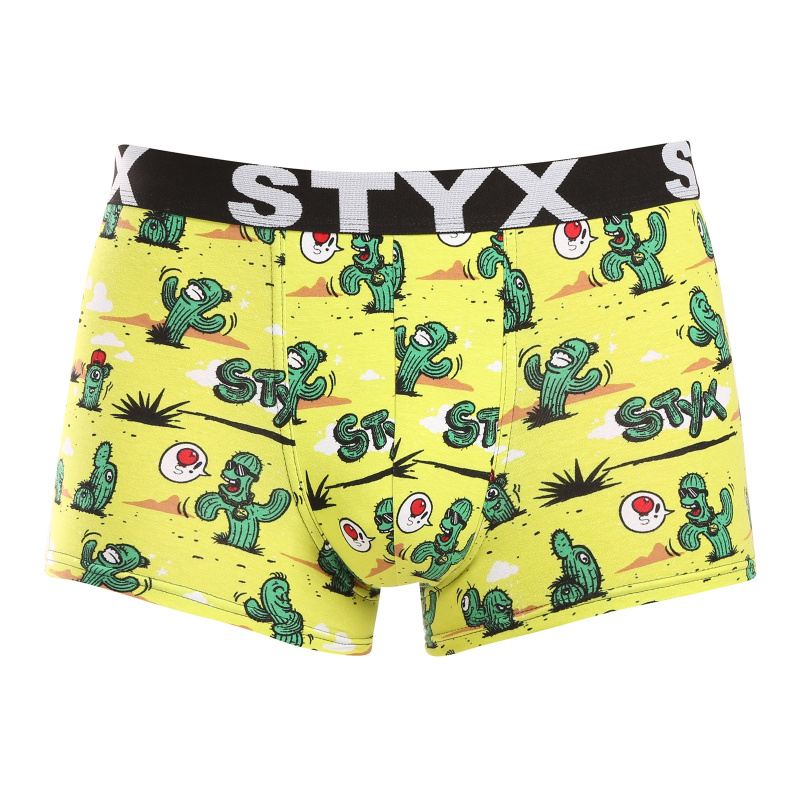 Pánské boxerky Styx art sportovní guma kaktusy (G1351) M, trenky / trenýrky
