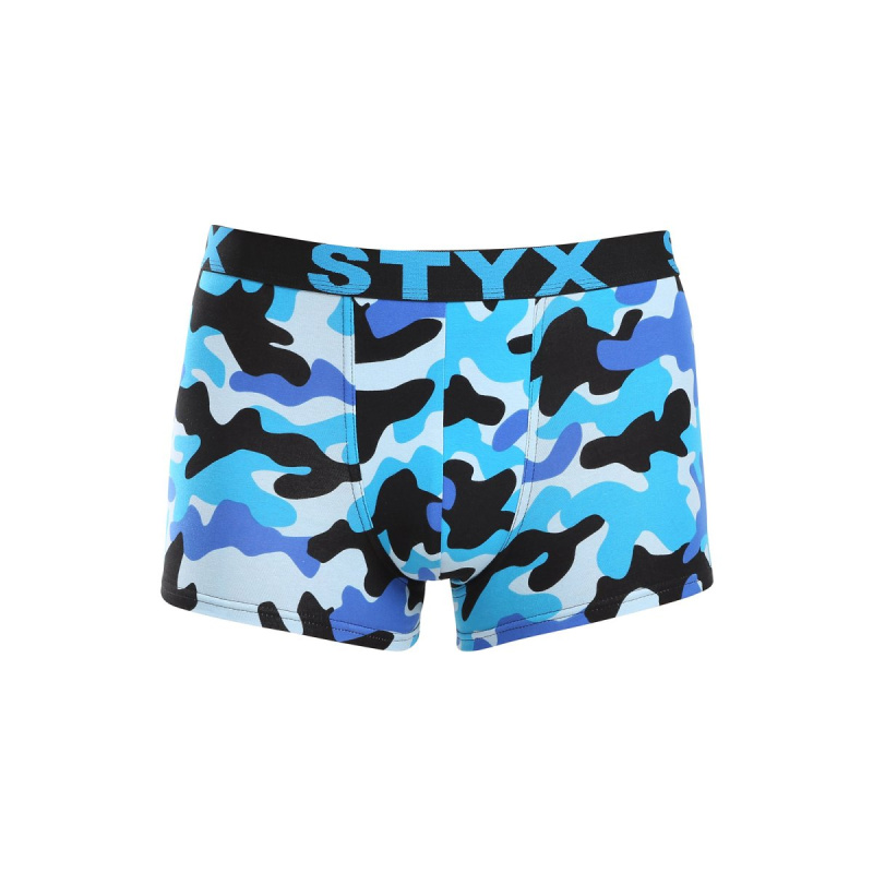 Pánské boxerky Styx art sportovní guma maskáč modrý (G1850) M, trenky / trenýrky