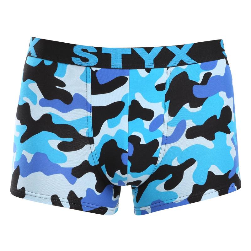 Pánské boxerky Styx art sportovní guma maskáč modrý (G1850) M, trenky / trenýrky