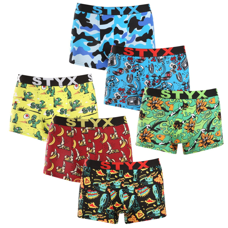 6PACK pánské boxerky Styx art sportovní guma vícebarevné (6G13198780) XXL, trenky / trenýrky