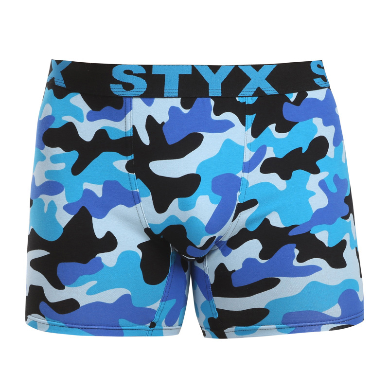 Pánské boxerky Styx long art sportovní guma maskáč modrý (UN1850) XL, trenky / trenýrky