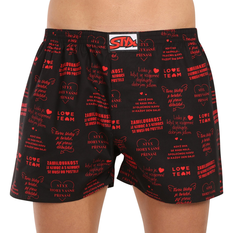 Pánské trenky Styx art klasická guma nadrozměr Valentýn texty (E1757) 5XL, trenýrky