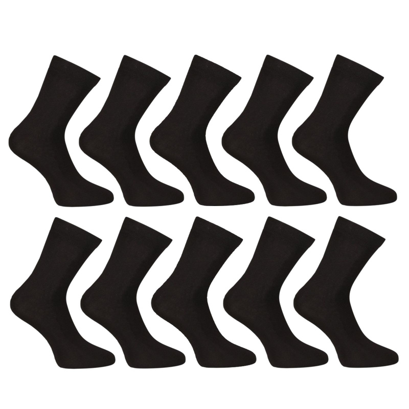 10PACK ponožky Nedeto kotníkové bambusové černé (10PBK01) S