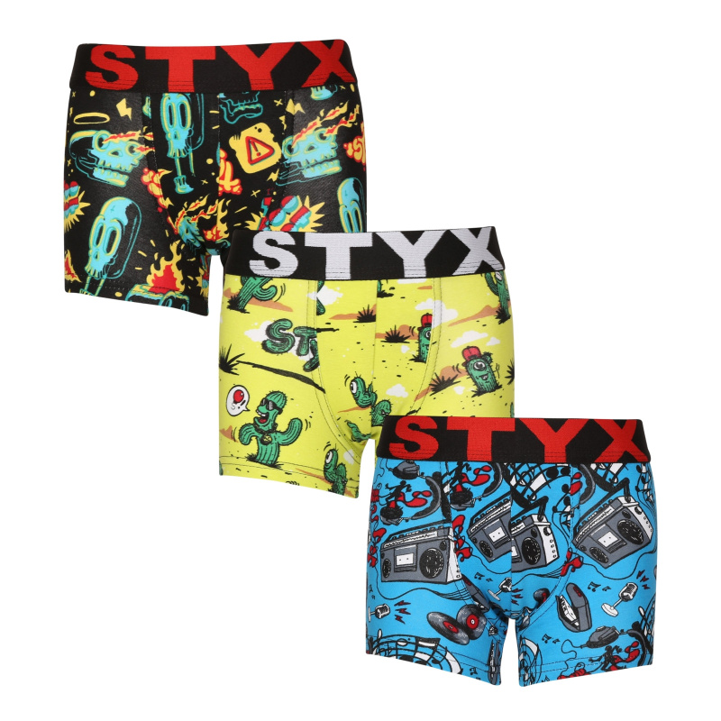 3PACK dětské boxerky Styx art sportovní guma vícebarevné (3GJ13188) 12-14 let, trenky / trenýrky