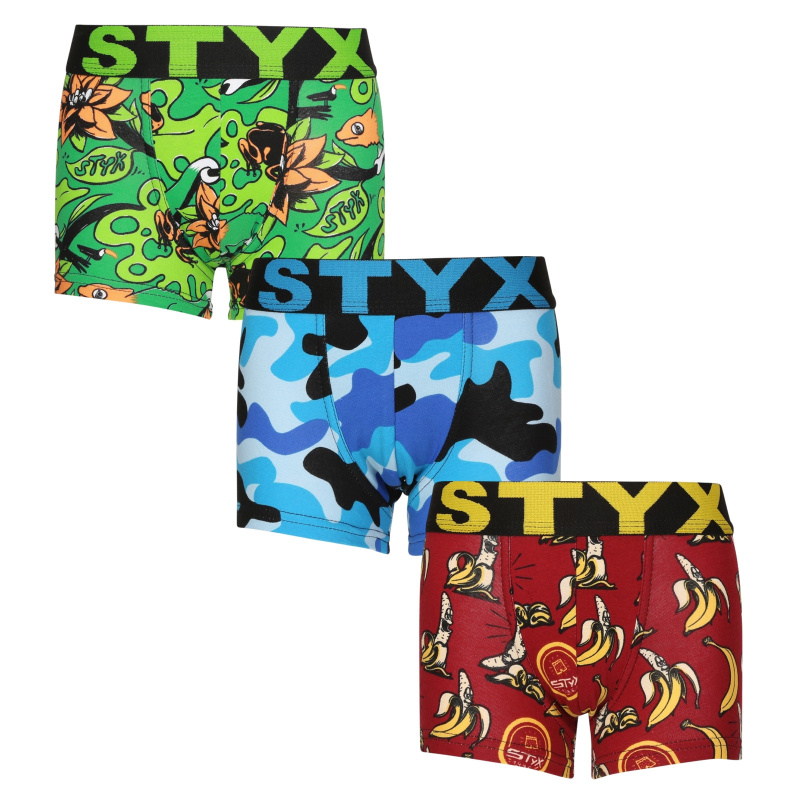 3PACK dětské boxerky Styx art sportovní guma vícebarevné (3GJ13970) 9-11 let, trenky / trenýrky