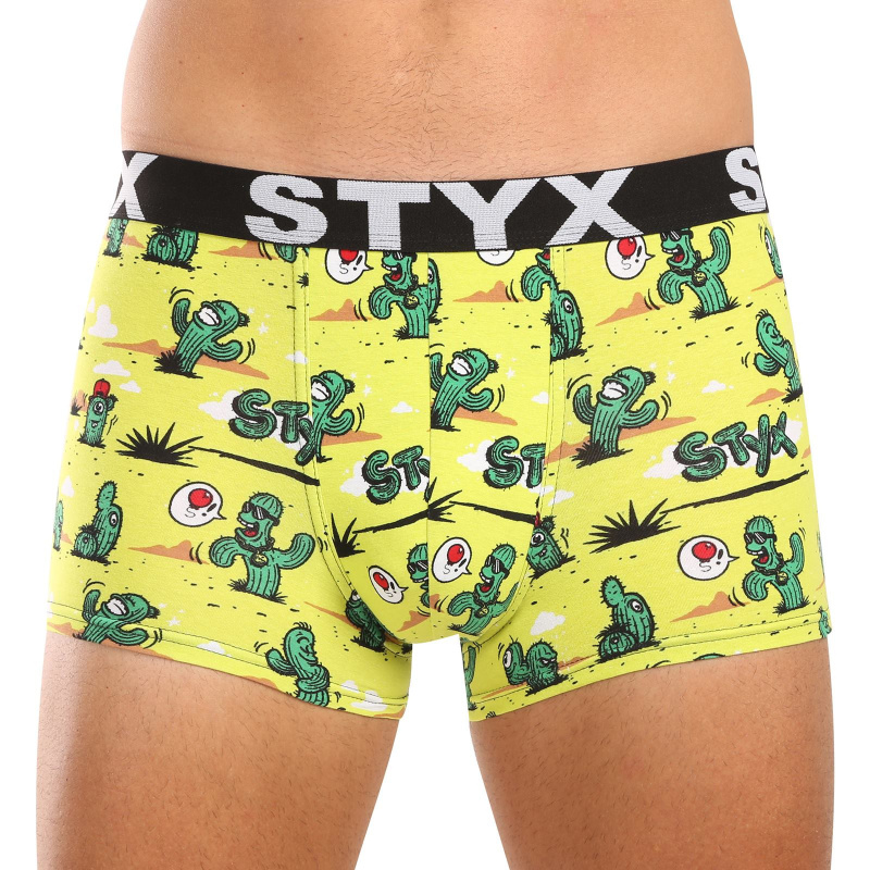 Pánské boxerky Styx art sportovní guma nadrozměr kaktusy (R1351) 3XL, trenky / trenýrky