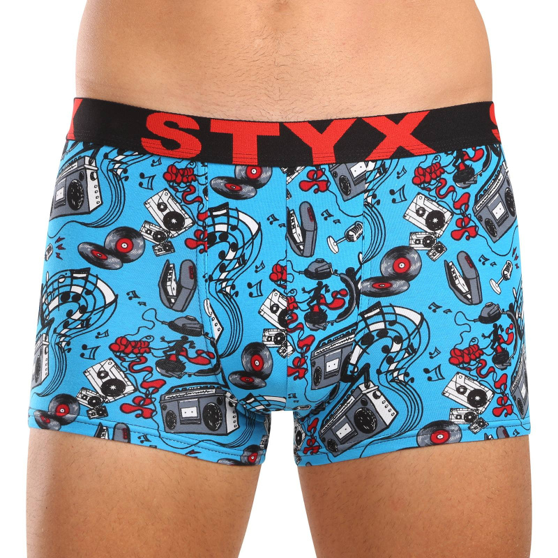 Pánské boxerky Styx art sportovní guma nadrozměr hudba (R1558) 4XL, trenky / trenýrky