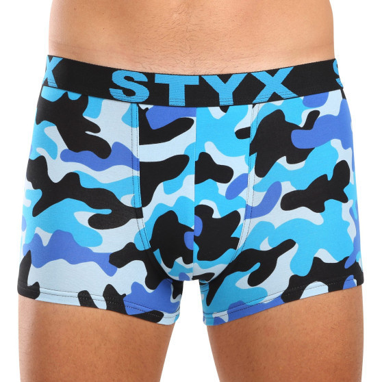 Pánské boxerky Styx art sportovní guma nadrozměr maskáč modrý (R1850) 3XL, trenky / trenýrky